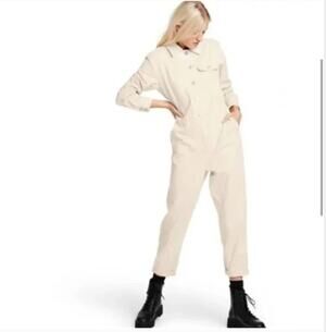SANDY LIANG x Target | Cream Cotton Jumpsuit Boilersuit | Size 4